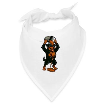 Rottweiler in Farbe - Bandana - Weiß - Vorne