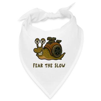 Angst vor der Langsamkeit - Schnecken Design - Bandana - Weiß - Vorne
