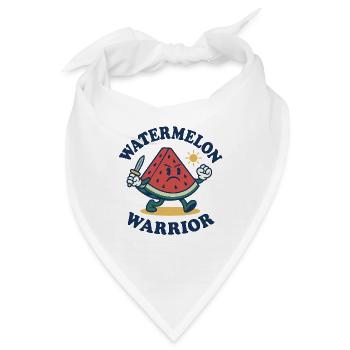 Wassermelonen-Krieger – Mutiges Schnittdesign - Bandana - Weiß - Vorne