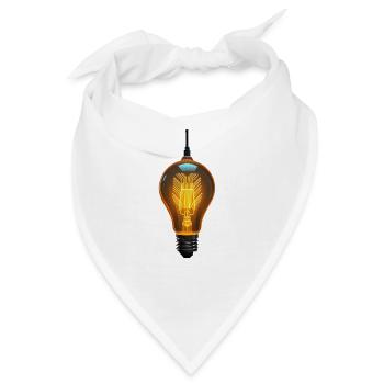 Glühbirne und Schaltkreis - Bandana - Weiß - Vorne