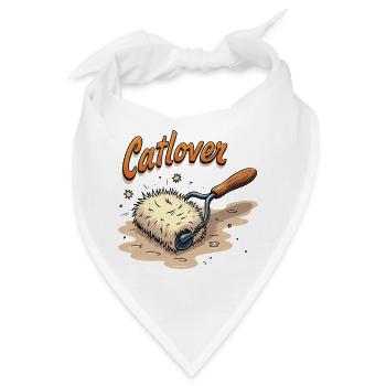 Catlover – Leben mit Fusselrolle - Bandana - Weiß - Vorne