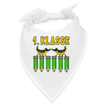 Einschulung 1. Klasse Alligatoren - Bandana - Weiß - Vorne