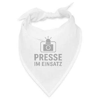 Presse im Einsatz - Bandana - Weiß - Vorne