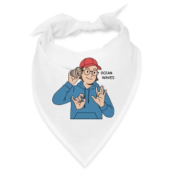 Gebärdensprache Ocean Waves - Bandana - Weiß - Vorne