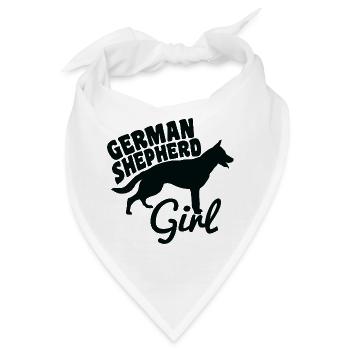 Deutscher Schäferhund Mädchen - Bandana - Weiß - Vorne