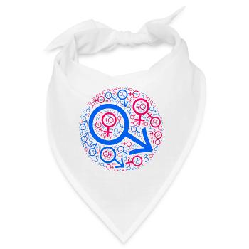 Gender-Kuddelmuddel im Kreis-Design - Bandana - Weiß - Vorne
