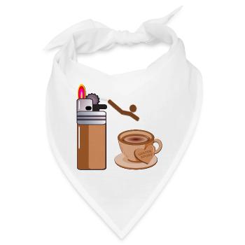 WASSERSPORT RAUCHEN SCHWIMMEN KAFFEE - Bandana - Weiß - Vorne