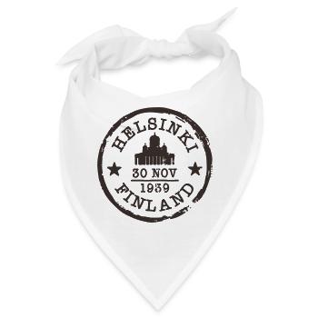 Vintage Helsinki Finnland Reise Poststempel Design - Bandana - Weiß - Vorne