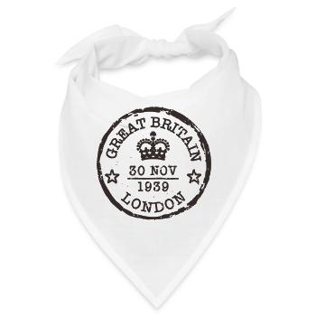 Vintage London Großbritannien Reisestempel - Bandana - Weiß - Vorne