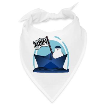 PAPIERBOOT MOIN PAPIERSCHIFF MÖWE - Bandana - Weiß - Vorne