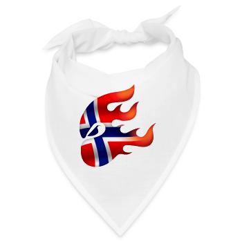 Norwegische Flagge - Norwegen - Ninja - Bandana - Weiß - Vorne