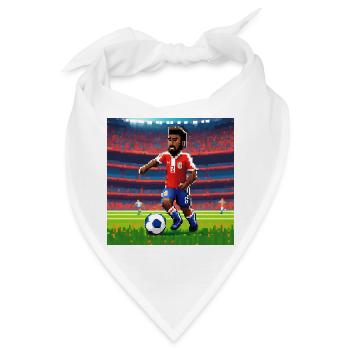 Pixel-Spieler-Charakter auf dem Spielfeld - Bandana - Weiß - Vorne