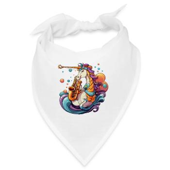 Jazziger Einhorn-Groove - Bandana - Weiß - Vorne