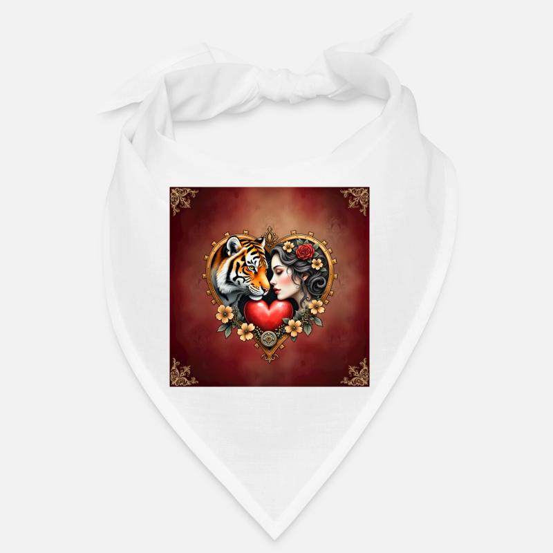 Wilde Liebe mit Tiger und Blume Bandana