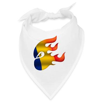 Rumänien Flagge - Rumänien - Ninja - Bandana - Weiß - Vorne