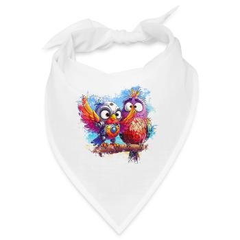 Strandroboter Vögel, Licht, Freude, Farben - Bandana - Weiß - Vorne