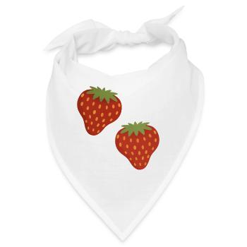Lebendiges Erdbeermuster für Freizeitkleidung - Bandana - Weiß - Vorne
