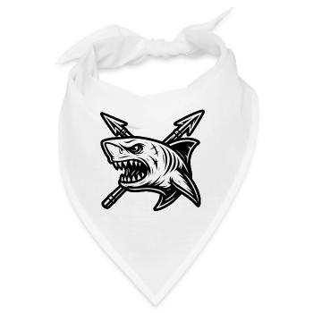 ''König des Meeres (KOTS)'' Hai mit zwei Harpunen - Bandana - Weiß - Vorne