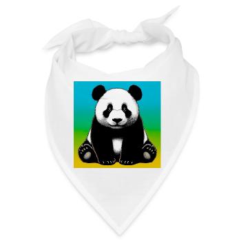 Panda - Bandana - Weiß - Vorne
