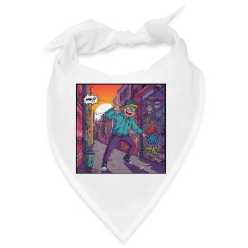 Jugendlicher Streetstyle in Graffiti-Straße - Bandana - Weiß - Vorne