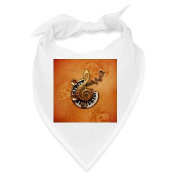 Abstrakter Musikstil mit Blumen - Bandana - Weiß - Vorne