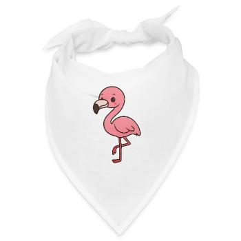 Verspielter Flamingo mit Witz - Bandana - Weiß - Vorne