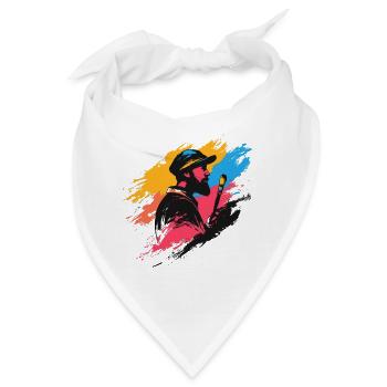 Künstlerischer Maler mit Farbklecks-Design - Bandana - Weiß - Vorne