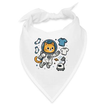 Space Cat Laundry – Kawaii Astronaut Shirt - Bandana - Weiß - Vorne