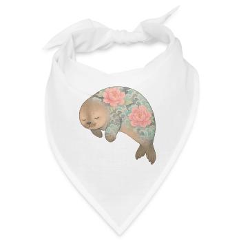 Aquarell Yakuza Siegel – Süße Pastell Tattoo Kunst - Bandana - Weiß - Vorne