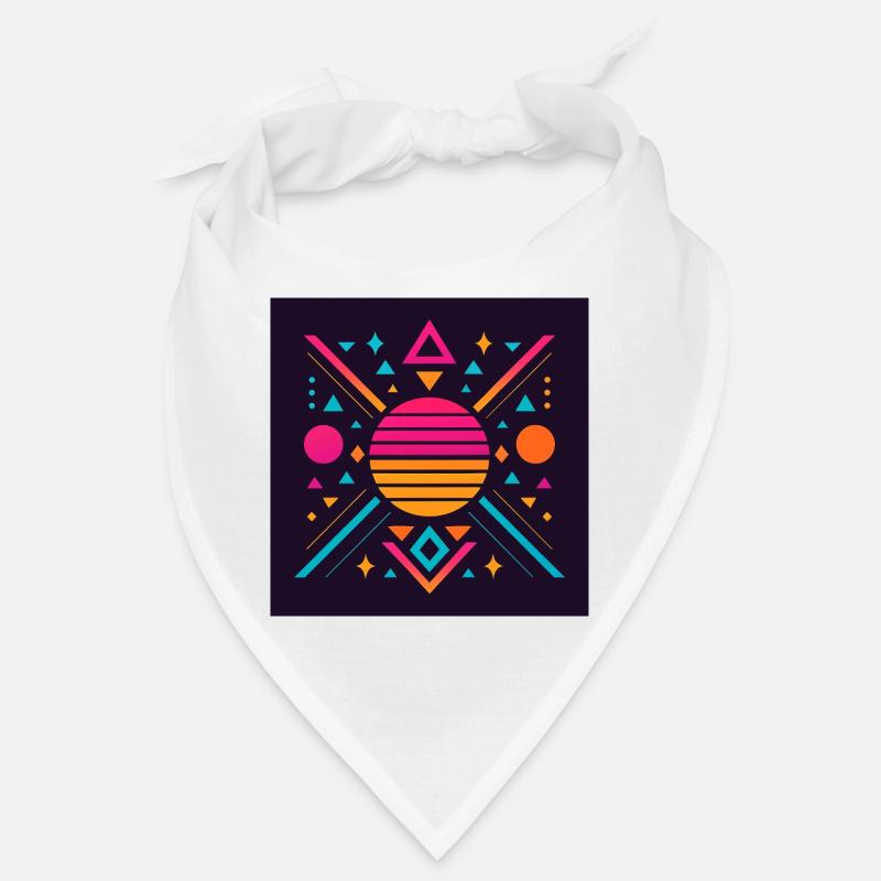 Synthwave geometric pattern Bandana