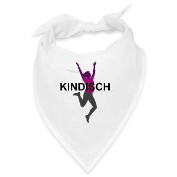 Kindisch Lebendige tanzende Silhouette einer Frau - Bandana - Weiß - Vorne