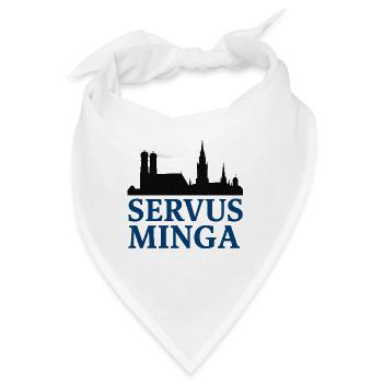 Servus Minga Silhouette Design - Bandana - Weiß - Vorne