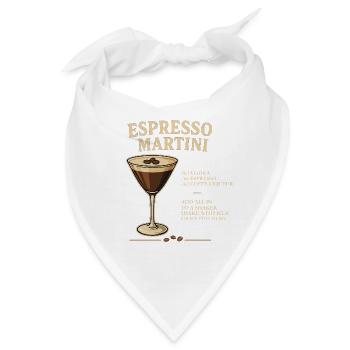Espresso Martini Cocktail Illustration - Bandana - Weiß - Vorne