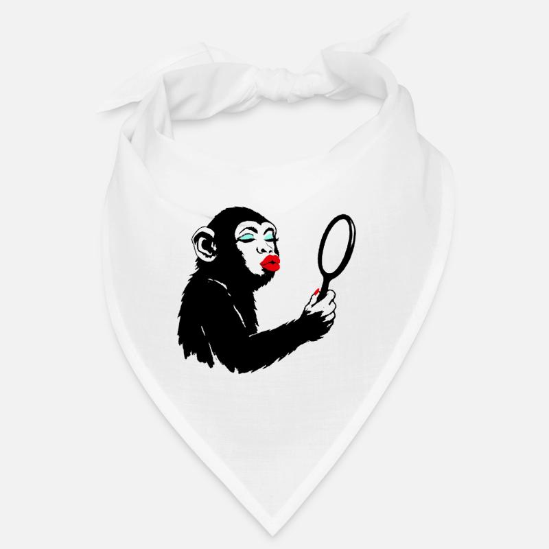 Dame singe vaniteuse avec miroir Bandana