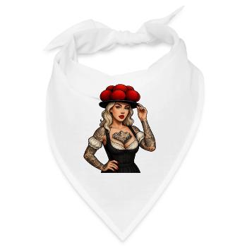 Bollenhut Tattoo Girl Feldberg Schwarzwald  - Bandana - Weiß - Vorne
