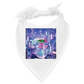 Futuristischer Neon-Drache mit VR-Ausrüstung - Bandana - Weiß - Vorne