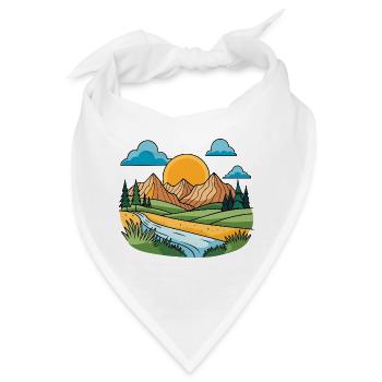 Bunte Berge - Bandana - Weiß - Vorne