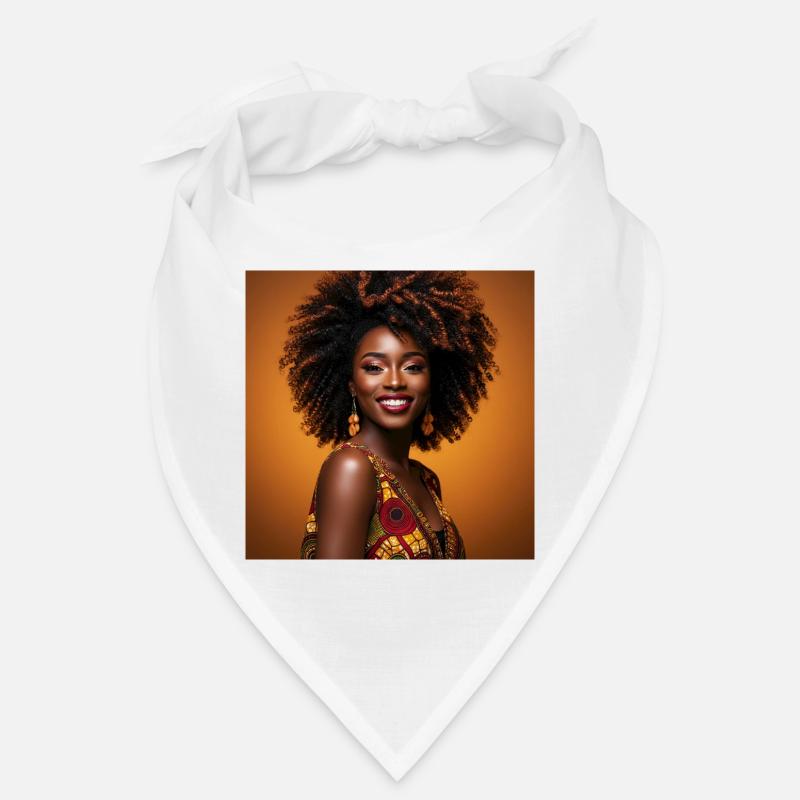 Femme Afro Colorée Joyeuse Bandana