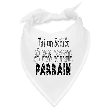 Ich habe ein Geheimnis, ich werde Pate - Bandana - Weiß - Vorne