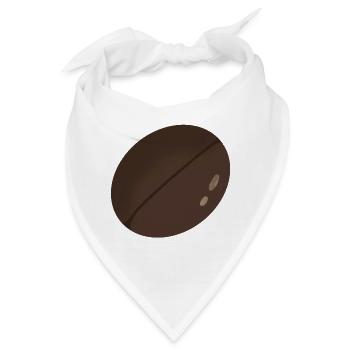 Minimalistische Kaffeebohne Illustration - Bandana - Weiß - Vorne