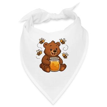 Niedlicher Bärenhonig Imker Design - Bandana - Weiß - Vorne