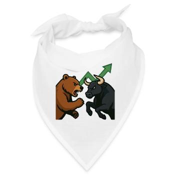 Bären und Bullen Kampf Chart - Bandana - Weiß - Vorne
