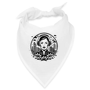Blumen Blüte Knospe – Frau, Kopfhörer, floral - Bandana - Weiß - Vorne