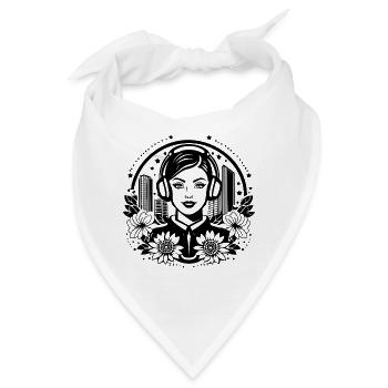 Subkultur, Stil – Frau, Kopfhörer, Treffpunkt - Bandana - Weiß - Vorne