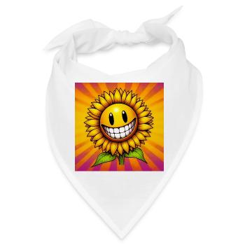 Sonnenblume - Bandana - Weiß - Vorne