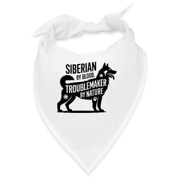 Siberian Husky Unruhestifter Lustiger Hund - Bandana - Weiß - Vorne