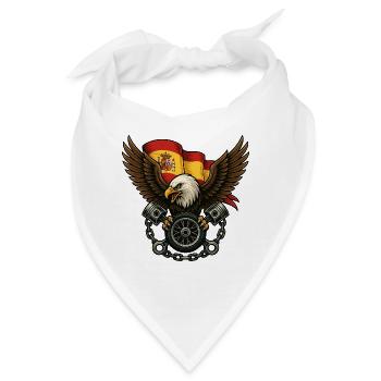 Adler und spanische Flagge in fettem Tattoo - Bandana - Weiß - Vorne