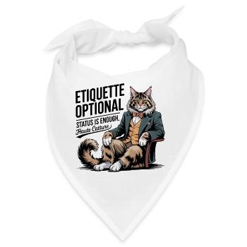 Etikette-optionale Fancy Cat - Bandana - Weiß - Vorne