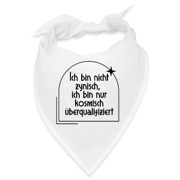 Kosmisch Überqualifiziert – Zynischer Humor - Bandana - Weiß - Vorne