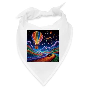 Traumhafte Fahrt in einem leuchtenden Ballon - Bandana - Weiß - Vorne